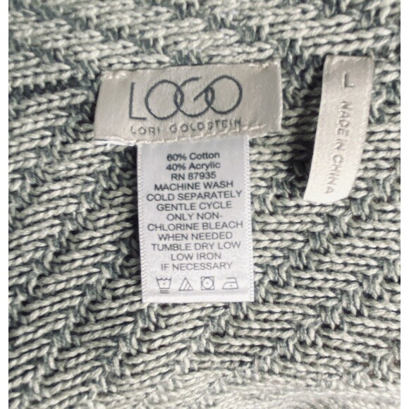 LOGO Lori Goldstein Gray Cardigan Sweater - Picture 6 of 6